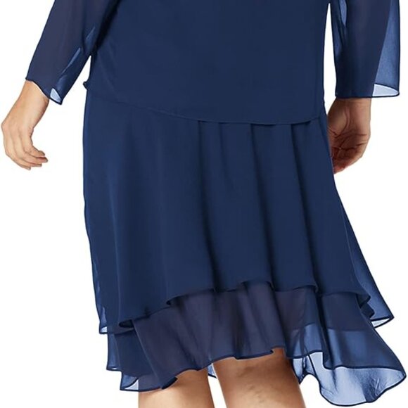 Embellished Tiered Mother of The Bride Gown with Jacket - Picture 4 of 8